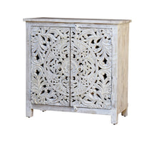 Load image into Gallery viewer, Mica Hand Carved Solid Indian Wood Chest_Cabinet_Sideboard_ 90 cm Length
