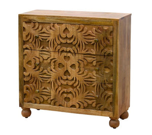 Satan Solid Wood Chest of Drawer_Cabinet_ 90 cm Length