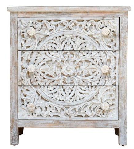 Hanna_Hand Carved Solid Wood Chest_ 70 cm Length