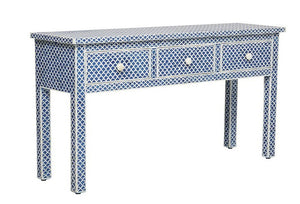 Tracy Bone Inlay Console Table with 3 Drawers_Vanity Table_130 cm