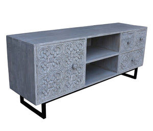 Cora Hand Carved TV Console Table_Media Cabinet_TV Cabinet