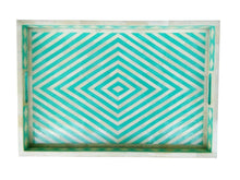 Load image into Gallery viewer, Yulia Bone Inlay Tray Chevron Pattern Tray _45 x 35 cm
