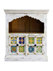 Savannah Indian Wood Tile Open Cabinet_ 80 cm Length