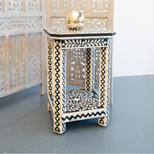 Load image into Gallery viewer, Miguel_Bone Inlay Stool_End Table_Accent Table
