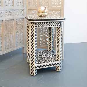Miguel_Bone Inlay Stool_End Table_Accent Table