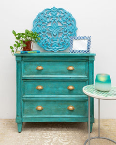 Marsha_Solid Indian Wood Chest with Three Drawers_ 91 cm Length