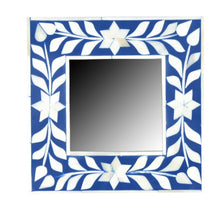Load image into Gallery viewer, Divoff_Floral Pattern Bone Inlay Photo Frame in Blue _4 x 4
