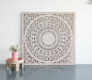 Liza_Wooden Carved Wall Panel_Distressed Finish