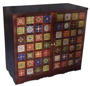 Wheaton_Solid Wood Tile Bar Cabinet