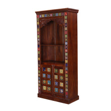 Load image into Gallery viewer, Pace_Bookcase With Doors Cabinet with Open Shelf Arched_Display Unit_Bookcase
