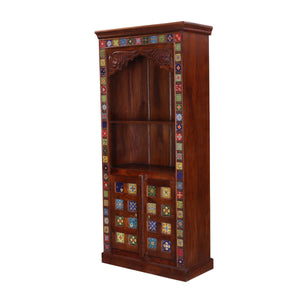 Pace_Bookcase With Doors Cabinet with Open Shelf Arched_Display Unit_Bookcase