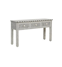 Load image into Gallery viewer, Keane_ Bone Inlay Console Table with 3 Drawers_Vanity Table_130 cm
