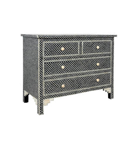Sif Bone Inlay Chest of Drawer with 4 Drawers_ 104 cm Length