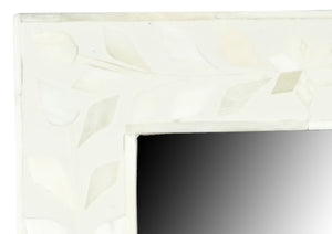 Fadden_Floral Pattern Bone Inlay Photo Frame in White