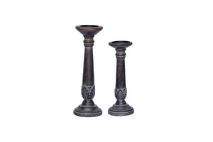 Logan Wooden Candle Holder Set of 2