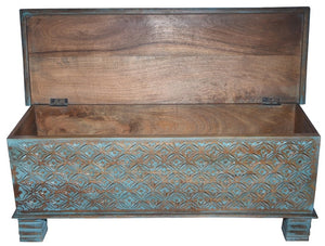 Ample_Solid Indian Wood Trunk_Coffee Table _Storage Case_Box _Sitting Trunk_116 cm