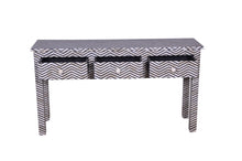 Load image into Gallery viewer, Vanya Bone Inlay 3 Drawer Console Table_Vanity Table_117 cm
