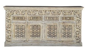 Ridhi _Hand Carved Solid Indian Wood Sideboard_Buffet_Dresser