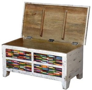 Geralt_ Solid Indian Wood Trunk with Colored Pencils front_Coffee Table _Storage Box_Sitting Trunk_96 cm