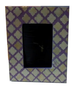 Coel_ Moroccan Pattern Bone Inlay Photo Frame in Lilac_4 x 6