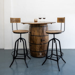 Rock Wooden Bar _Bar Chair__Barrel Bar Table Set of 3