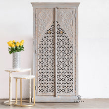 Load image into Gallery viewer, Swinger_Hand Carved_Solid Wood Almirah_Display Unit_Cupboard_height 180 cm
