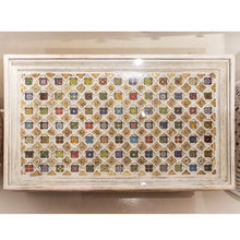 Load image into Gallery viewer, Shiva _Solid Wooden Multi Color Tile Coffee Table with Glass Top_120 cm

