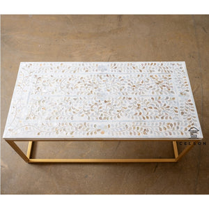 Karol_MOP Inlay Coffee Table with Gold Base