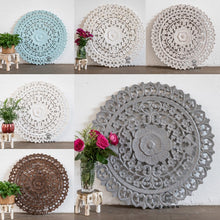 Load image into Gallery viewer, Niama_Round Carved Wooden Wall Panel _Wall Decor_90cm dia__Available in 6 colors
