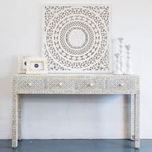 Load image into Gallery viewer, Quinn_Bone Inlay Console Table with 4 Drawers_130 cm
