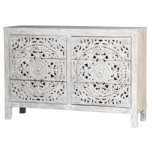 Load image into Gallery viewer, Elyana_Hand Carved Indian Wood 6 Drawers Chest_Dresser_ 130 cm Length
