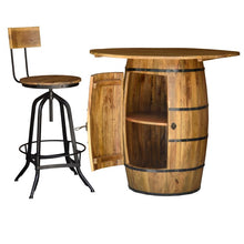 Load image into Gallery viewer, Rock Wooden Bar _Bar Chair__Barrel Bar Table Set of 3
