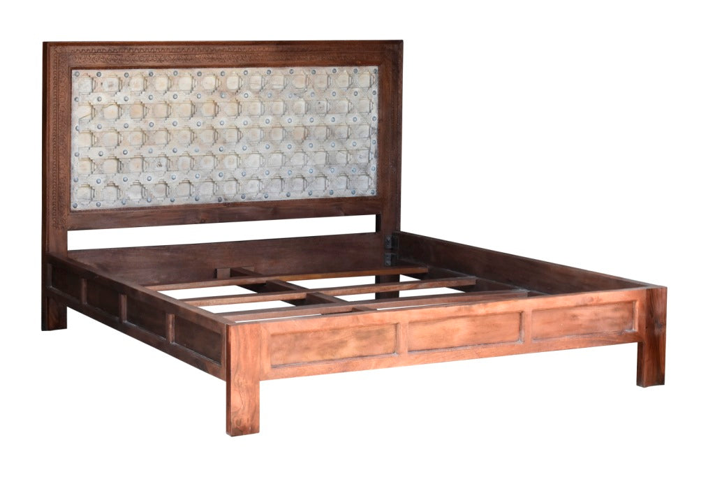 Adir_Solid Indian Wood Hand Carved Bed Frame_King Size