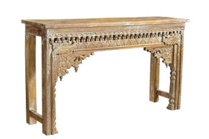 Jass Solid Indian Wood Carved Console Table_150 cm