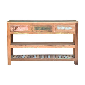 Meta_Solid Wood Console Table with 3 Drawers_120 cm