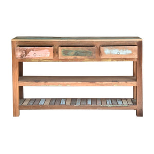 Meta_Solid Wood Console Table with 3 Drawers_120 cm