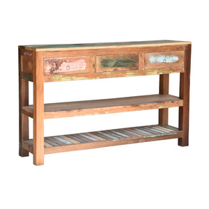 Meta_Solid Wood Console Table with 3 Drawers_120 cm