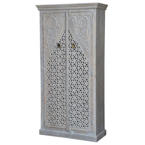 Swinger_Hand Carved_Solid Wood Almirah_Display Unit_Cupboard_height 180 cm