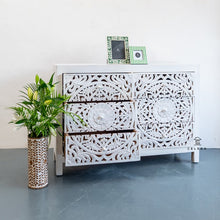 Load image into Gallery viewer, Elyana_Hand Carved Indian Wood 6 Drawers Chest_Dresser_ 130 cm Length
