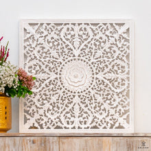 Load image into Gallery viewer, Fink_Wooden Carved Square Wall Panel_60 x 60 cm_White Washed Finish

