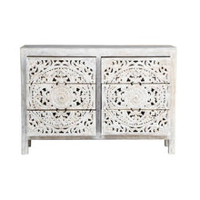 Load image into Gallery viewer, Elyana_Hand Carved Indian Wood 6 Drawers Chest_Dresser_ 130 cm Length
