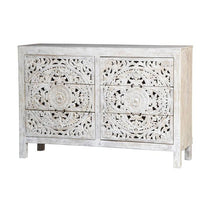 Load image into Gallery viewer, Elyana_Hand Carved Indian Wood 6 Drawers Chest_Dresser_ 130 cm Length
