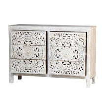 Load image into Gallery viewer, Elyana_Hand Carved Indian Wood 6 Drawers Chest_Dresser_ 130 cm Length
