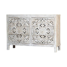 Load image into Gallery viewer, Elyana_Hand Carved Indian Wood 6 Drawers Chest_Dresser_ 130 cm Length
