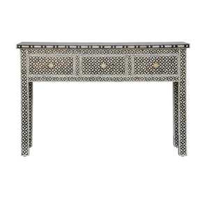 Keane_ Bone Inlay Console Table with 3 Drawers_Vanity Table_130 cm