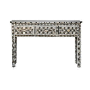 Keane_ Bone Inlay Console Table with 3 Drawers_Vanity Table_130 cm
