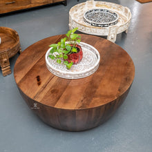 Load image into Gallery viewer, Cindy_Solid Wood Drum Coffee Table_90 Dia cm
