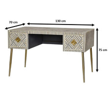 Load image into Gallery viewer, Elli_Bone Inlay 2 Drawer Study Table &amp; Chair
