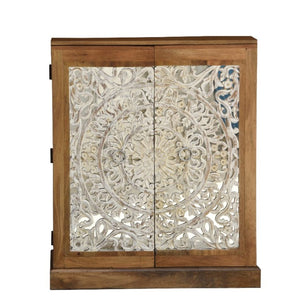Rory_ Indian Hand Carved Wooden Bar Cabinet