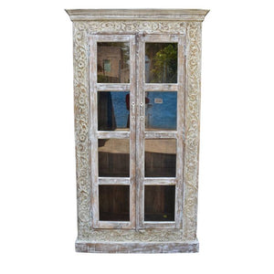 Adam_Solid Indian Wood Hand Carved Cupboard_Almirah_Height 190 cm